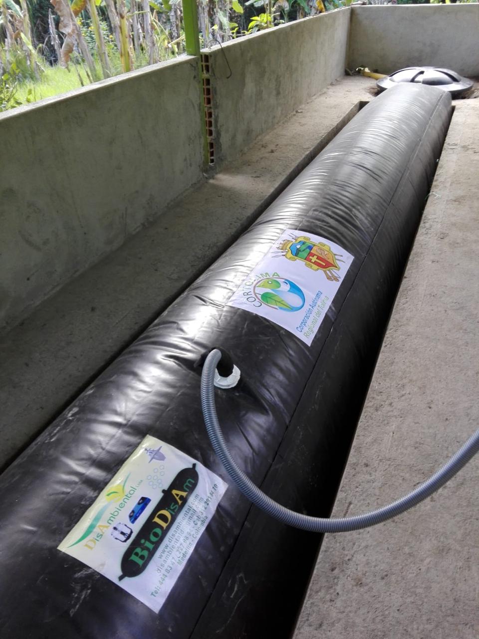 Biodigestor tubular con geomembrana HDPE