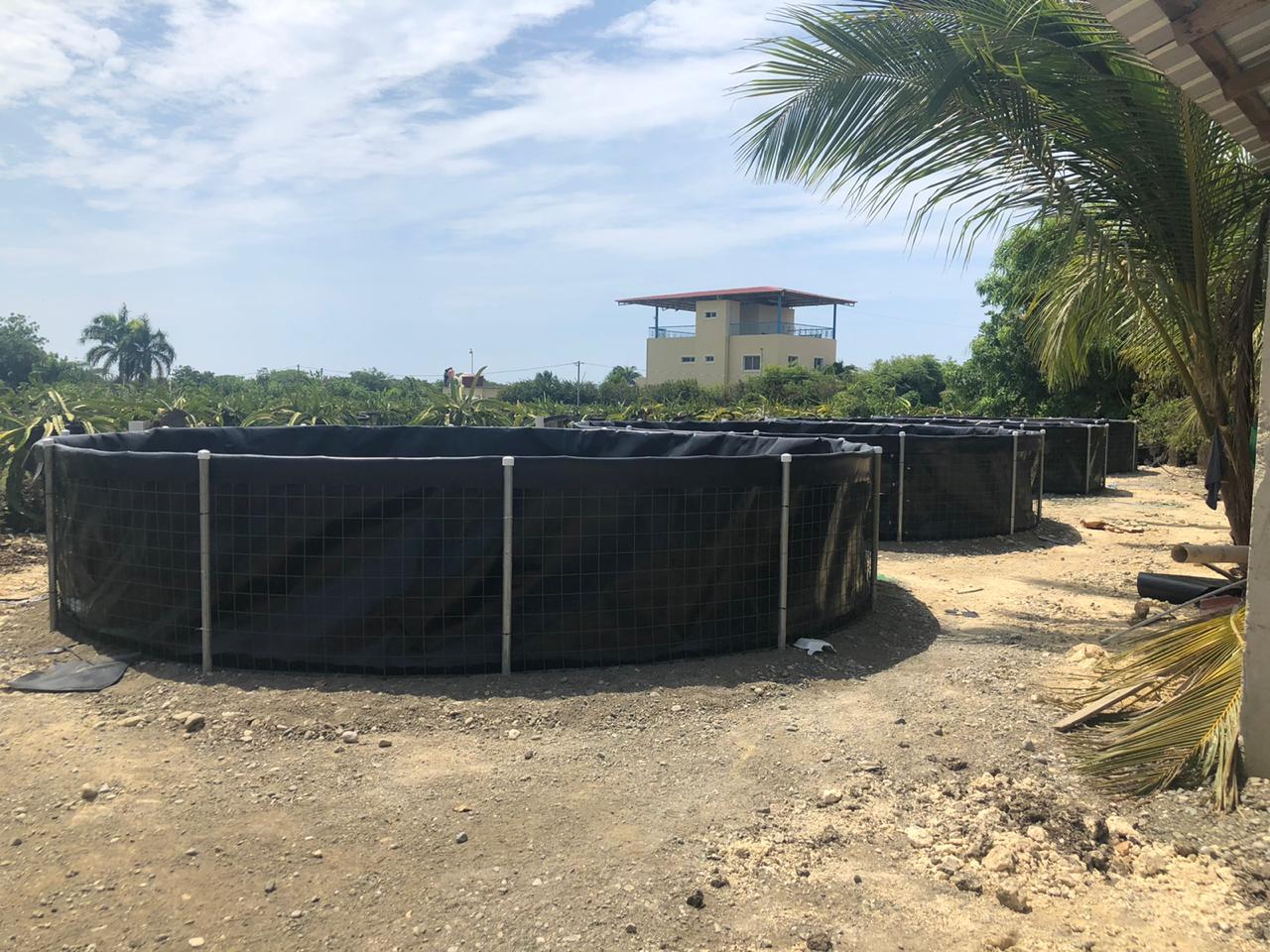 Instalación rural de tanque acuícola